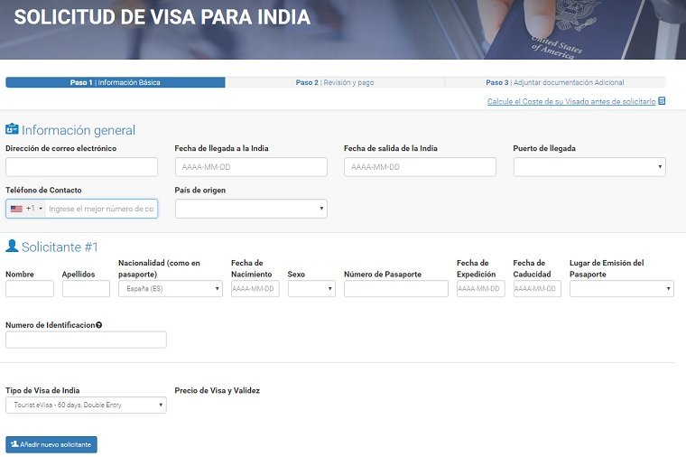 Tramitar el visado a la India