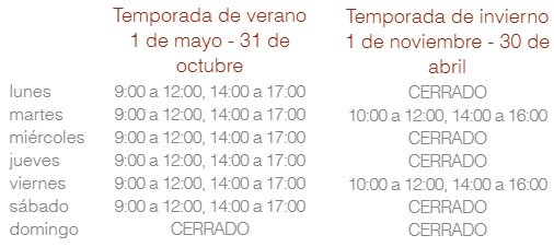 Kezmarok chuch opening hours
